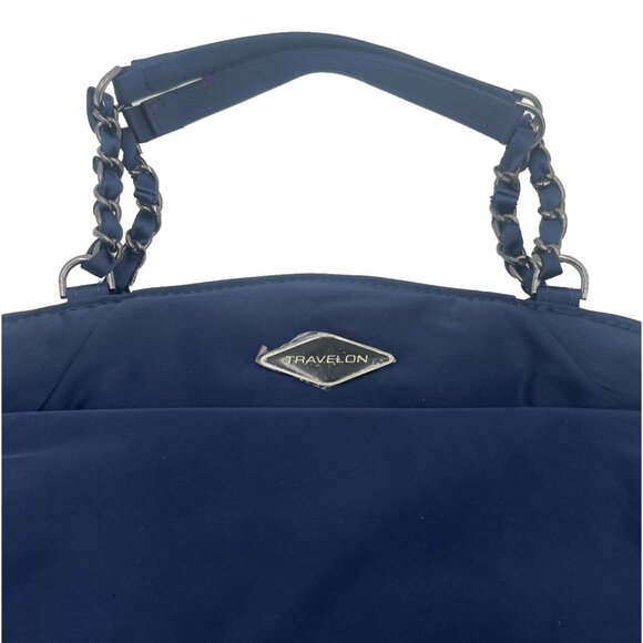 Travelon Cross Body Bag Navy Blue Hobo Messenger Anti-Theft Purse New With Tags - Picture 2 of 4